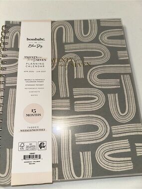 Boosbabe 26/27  Weekly Planner - Spiral Bound Home Office Organizer